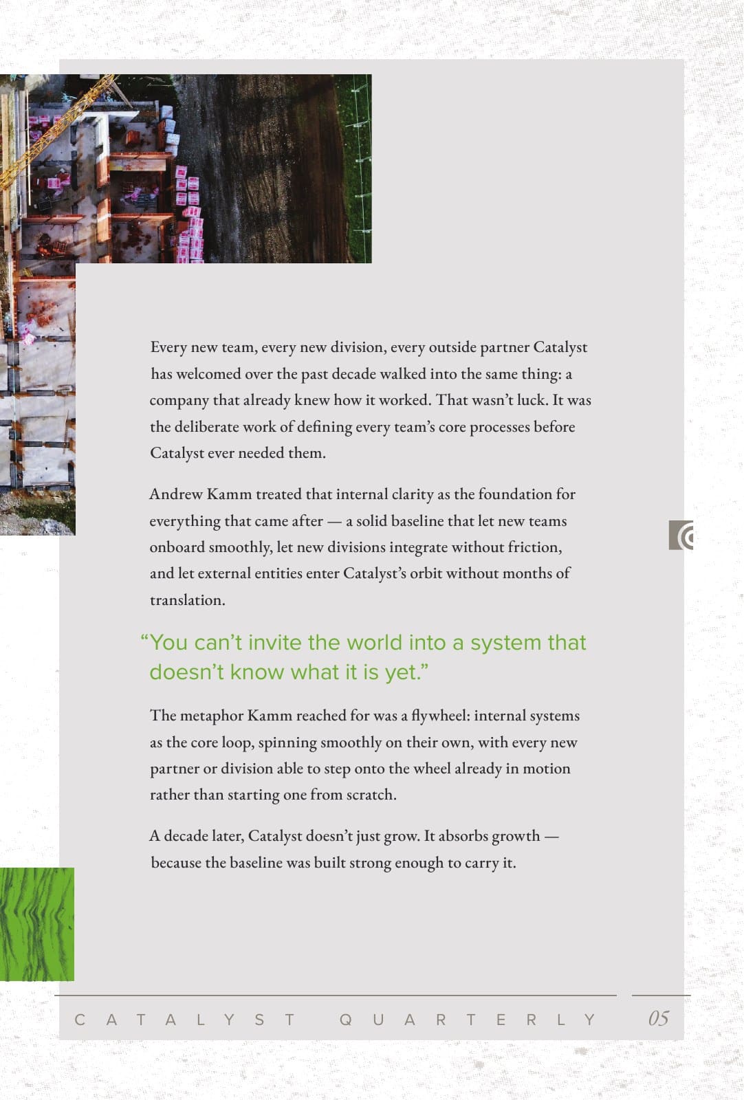 Continuation page of The Baseline That Built the Flywheel in Catalyst Quarterly