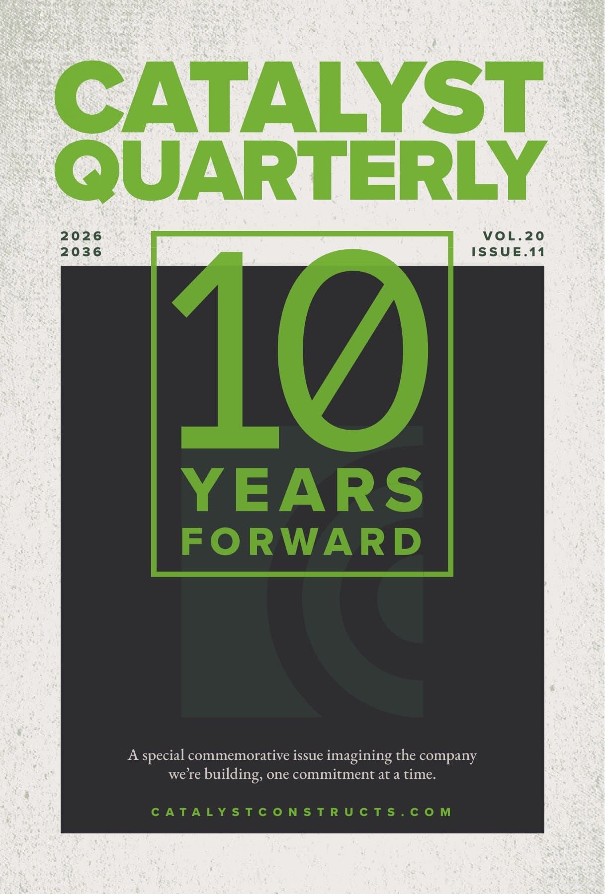 Catalyst Quarterly cover celebrating ten years forward