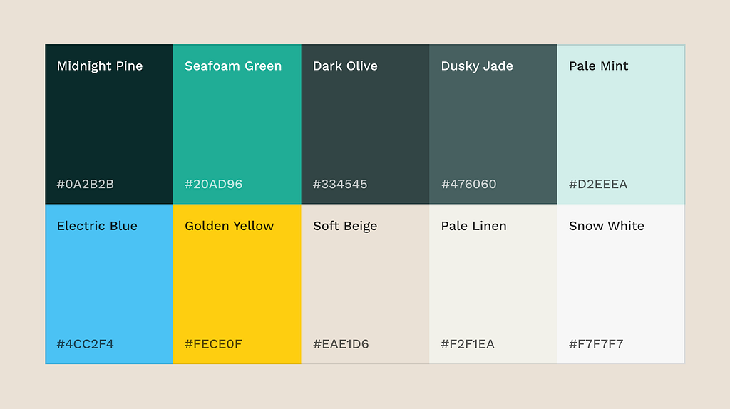Moodr Health color palette