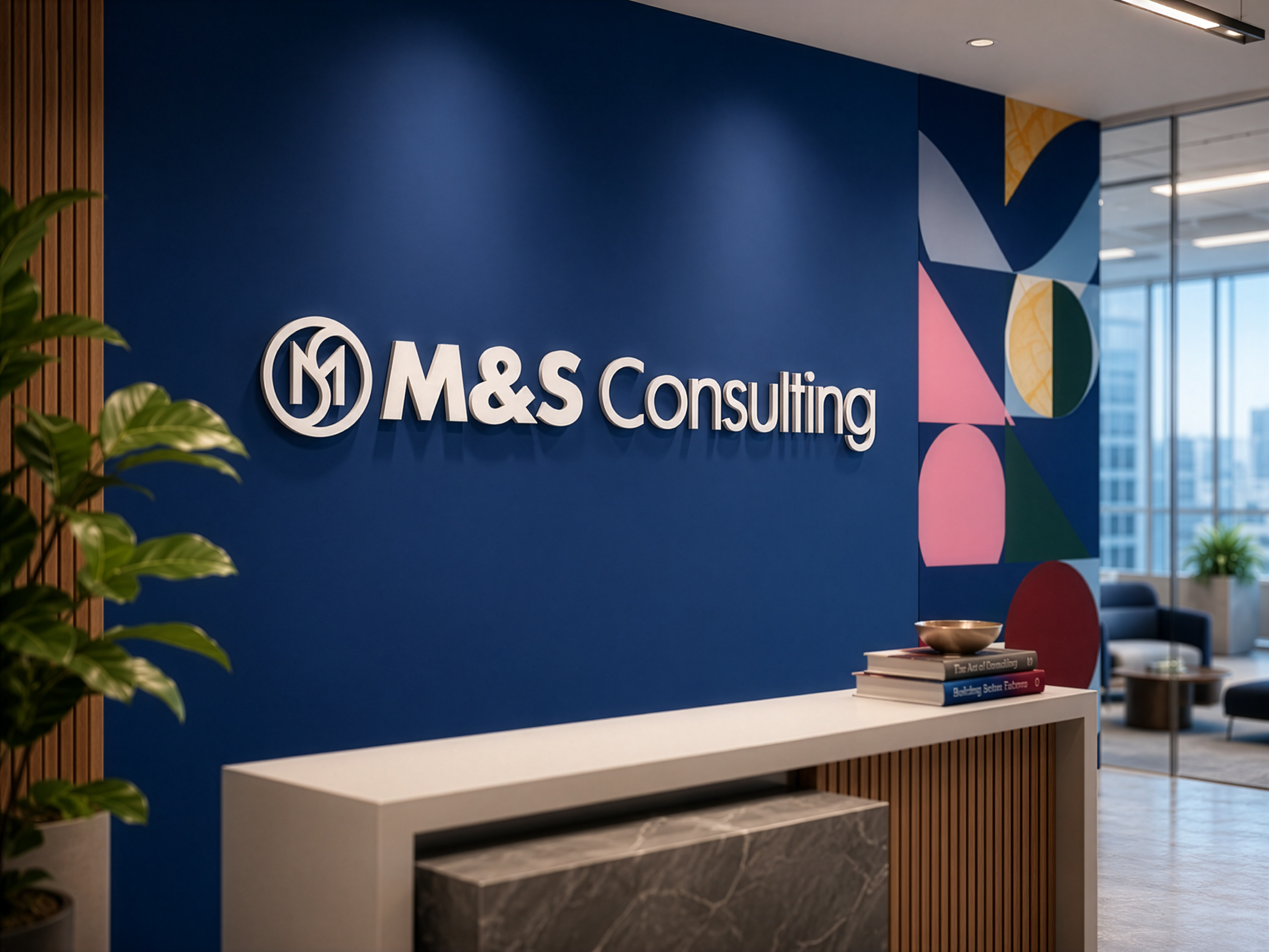 M&S Consulting brand guidelines system spread